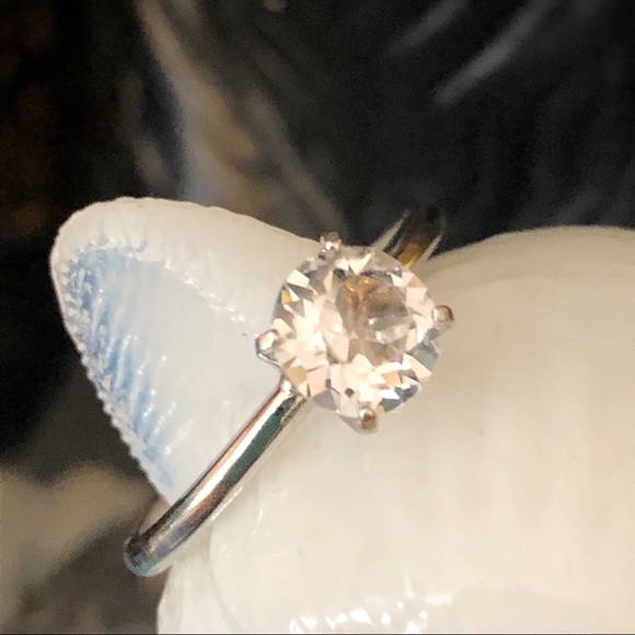 Vintage Uncas Vanderbilt Silver Tone round simulated diamond CZ Solitaire SZ 10 - Picture 13 of 14